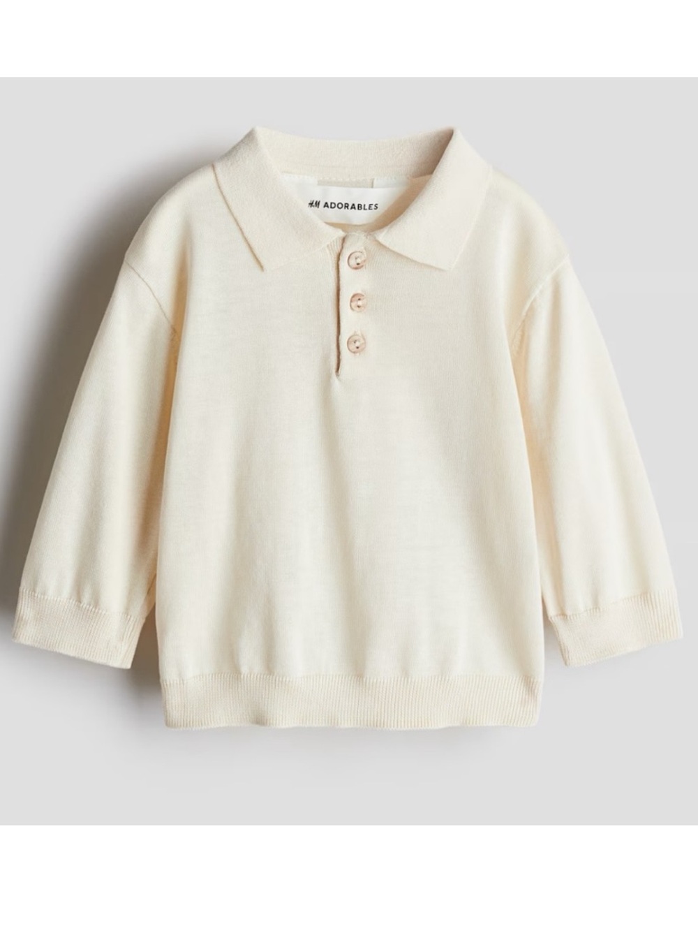 H&M Adorables Cream Polo Knit Top - Kids